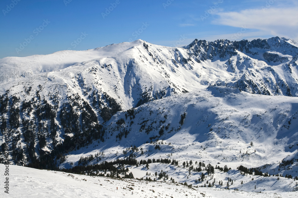 Winter landscape of Pirin Mountain from Todorka peak, Bulgaria