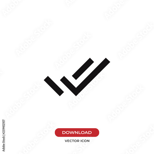 Double tick indicator icon vector