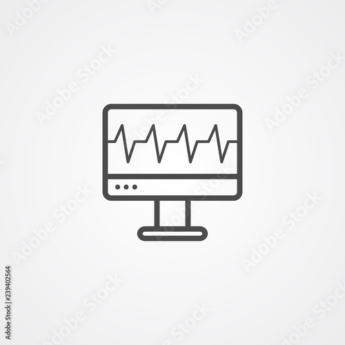 Cardiogram monitor vector icon sign symbol