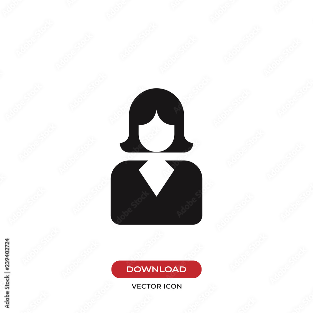 Business woman icon vector. Female,avatar symbol. Business woman icon vector. Female,avatar symbol.