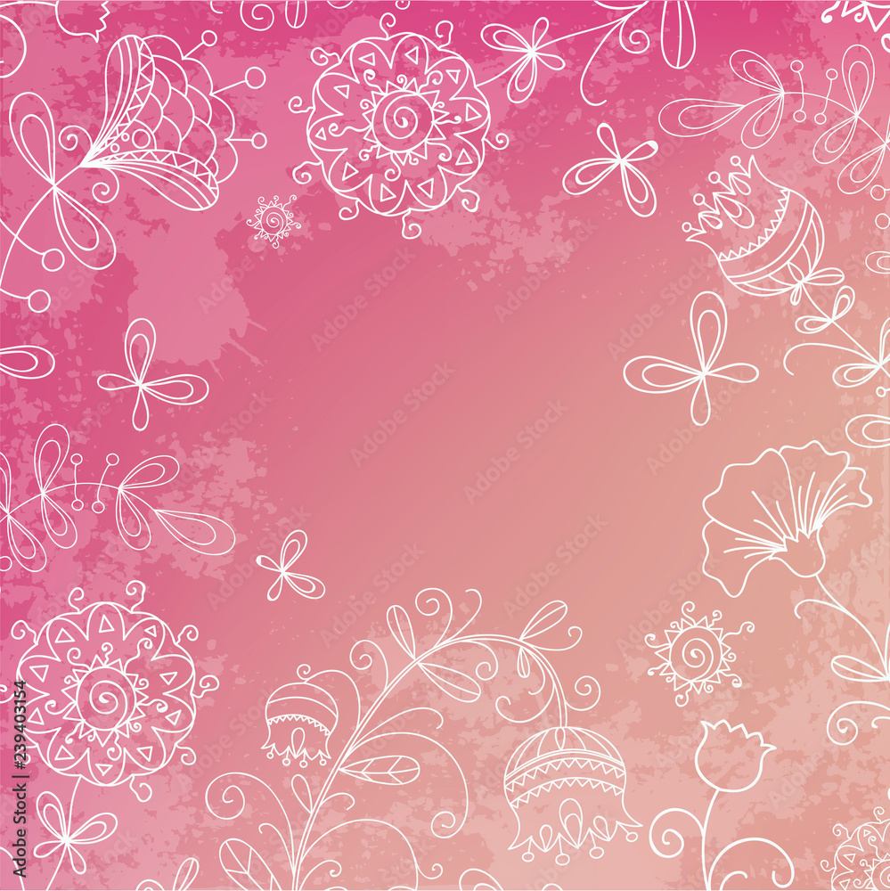 simple flowers on a beautiful pink background simple flowers on a beautiful pink background