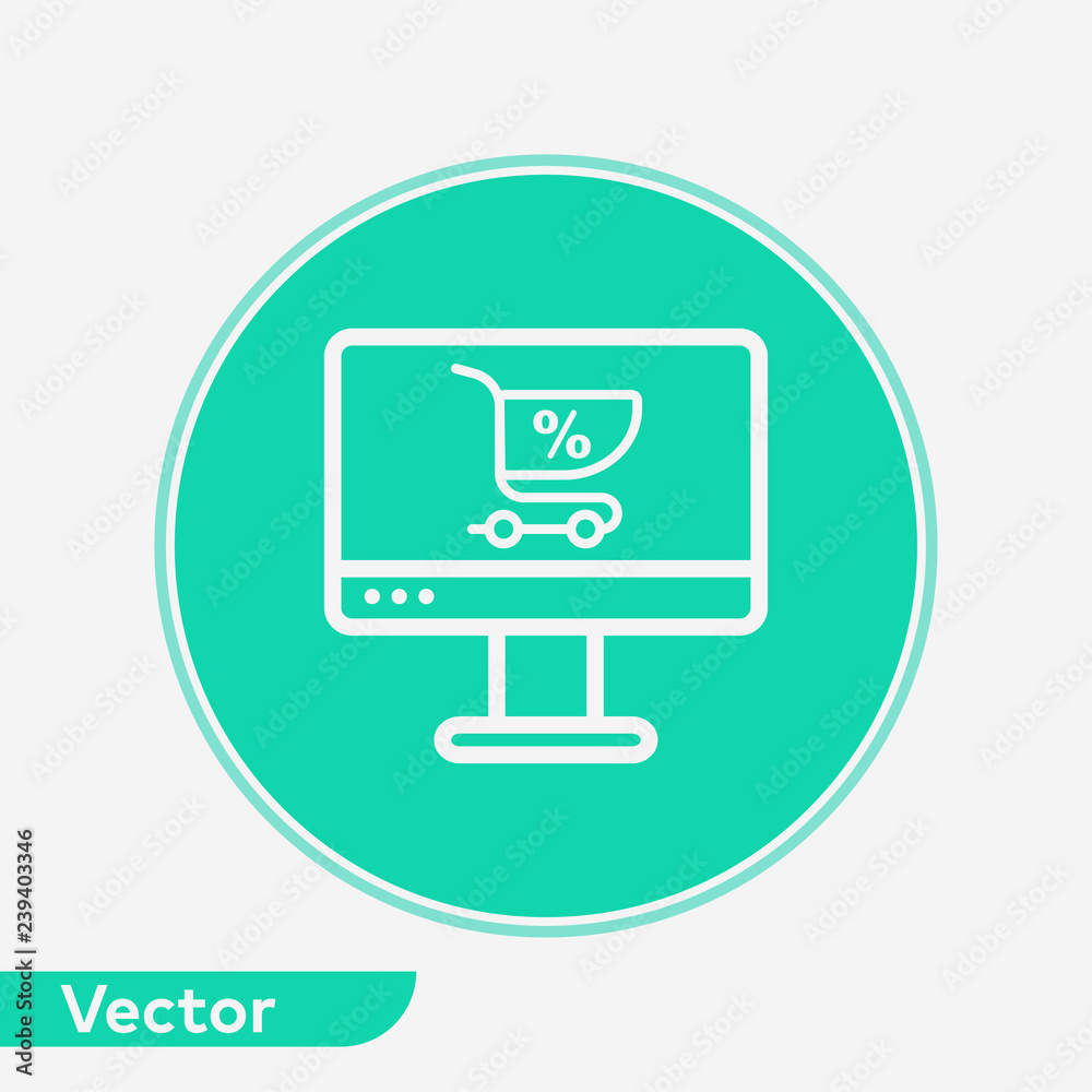 Online shopping vector icon sign symbol Online shopping vector icon sign symbol
