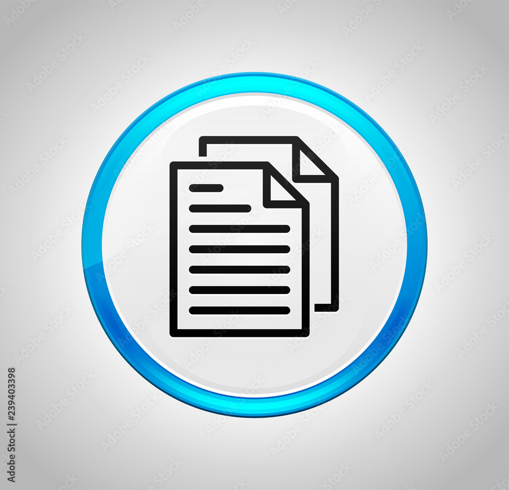 Document pages icon round blue push button Document pages icon round blue push button