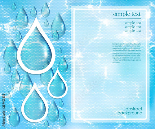 abstract background template with surface water and drops