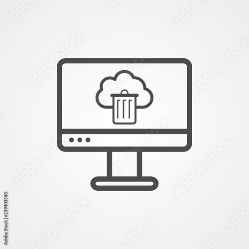 Cloud computing vector icon sign symbol