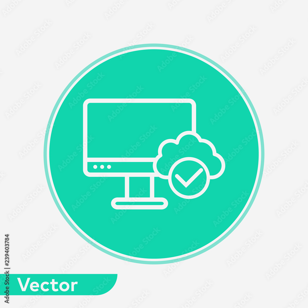 Cloud computing vector icon sign symbol Cloud computing vector icon sign symbol