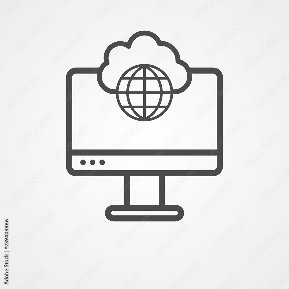 Cloud computing vector icon sign symbol Cloud computing vector icon sign symbol
