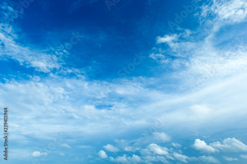 blue sky background with tiny clouds. panorama © Pakhnyushchyy