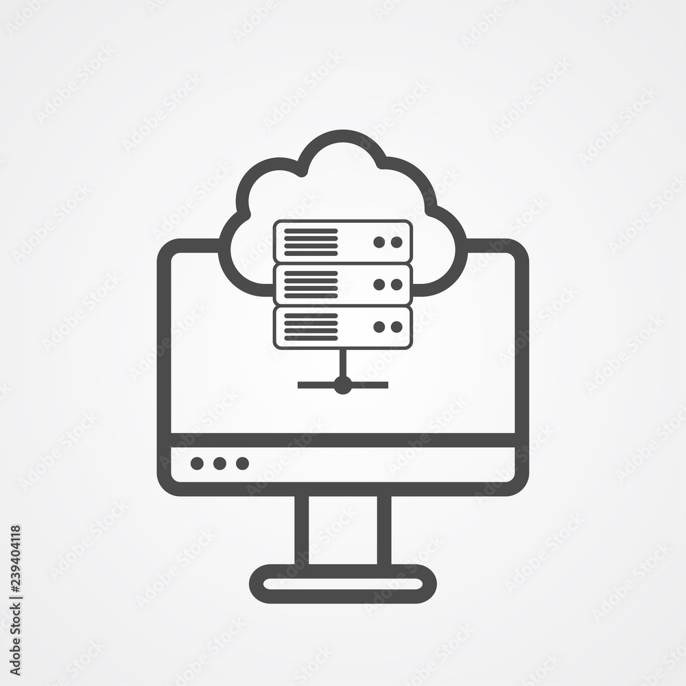 Cloud computing vector icon sign symbol Cloud computing vector icon sign symbol