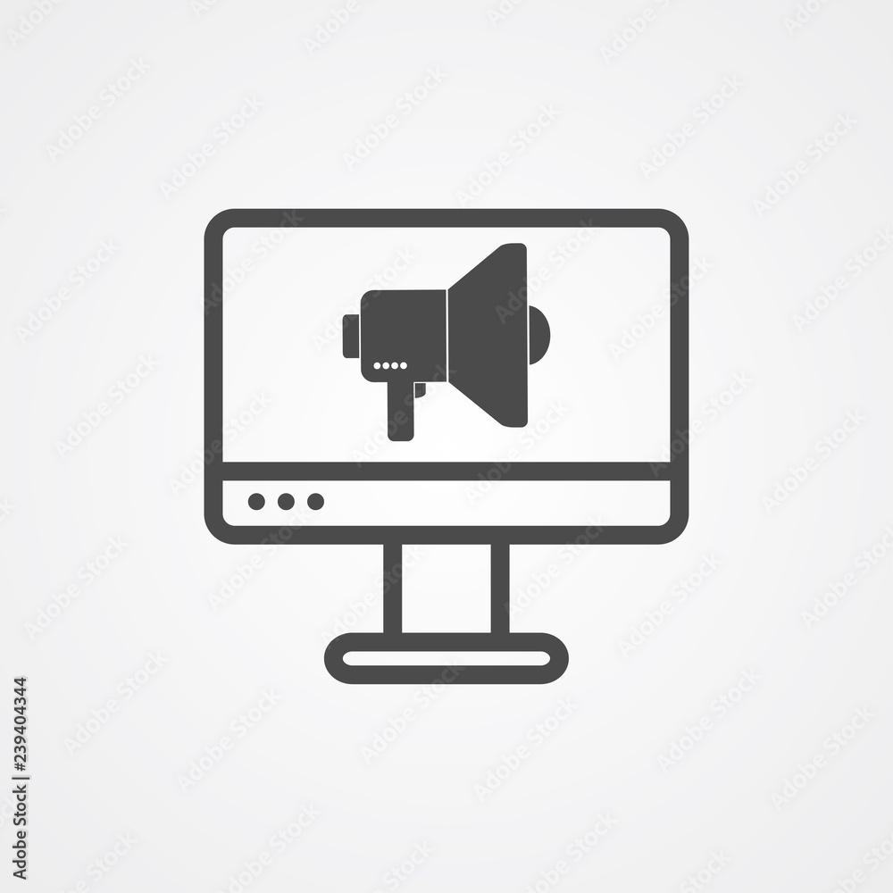 Online marketing vector icon sign symbol Online marketing vector icon sign symbol