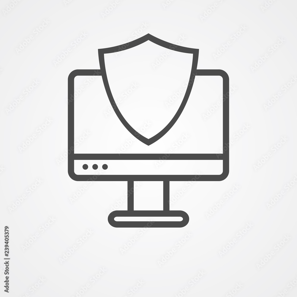 Protect desktop vector icon sign symbol Protect desktop vector icon sign symbol