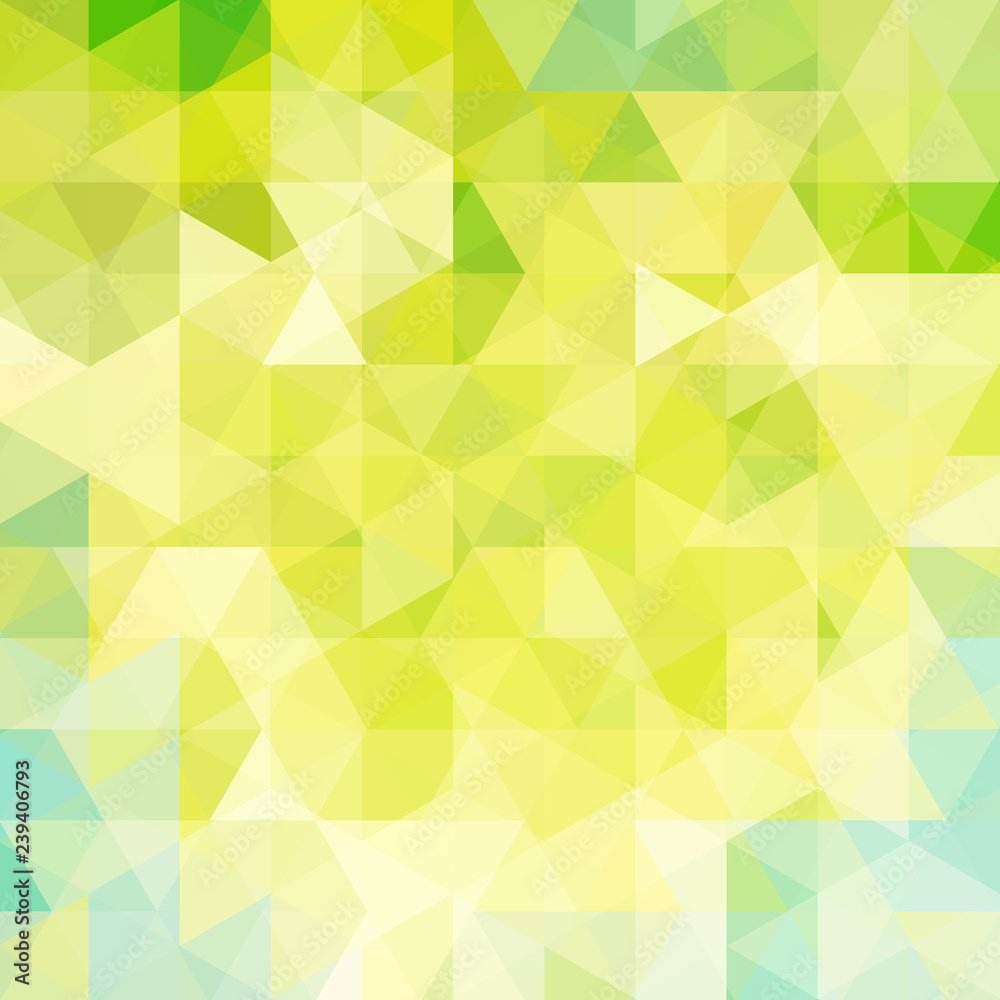 Fototapeta premium Geometric pattern, triangles vector background in green tones. Illustration pattern