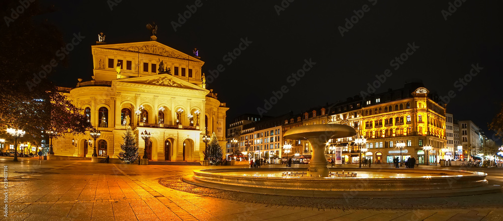 Fototapeta premium Frankfurt am Main Opeernplatz, Alte Oper und Fressgasse