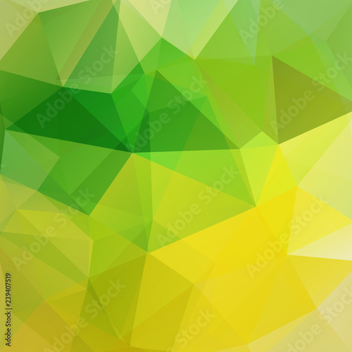 Geometric pattern  polygon triangles vector background in green  yellow tones. Illustration pattern