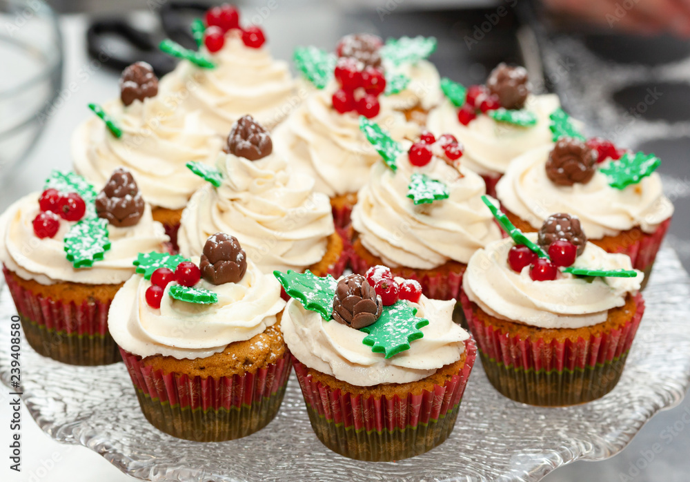 Gingerbread cupcake for christmas