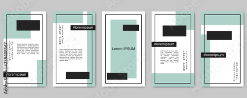 Trendy social network stories editable vector templates collection. Web application background for social media