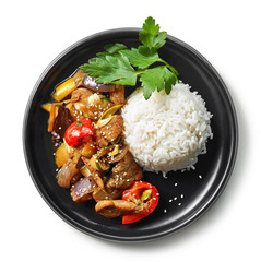 plate of asian food