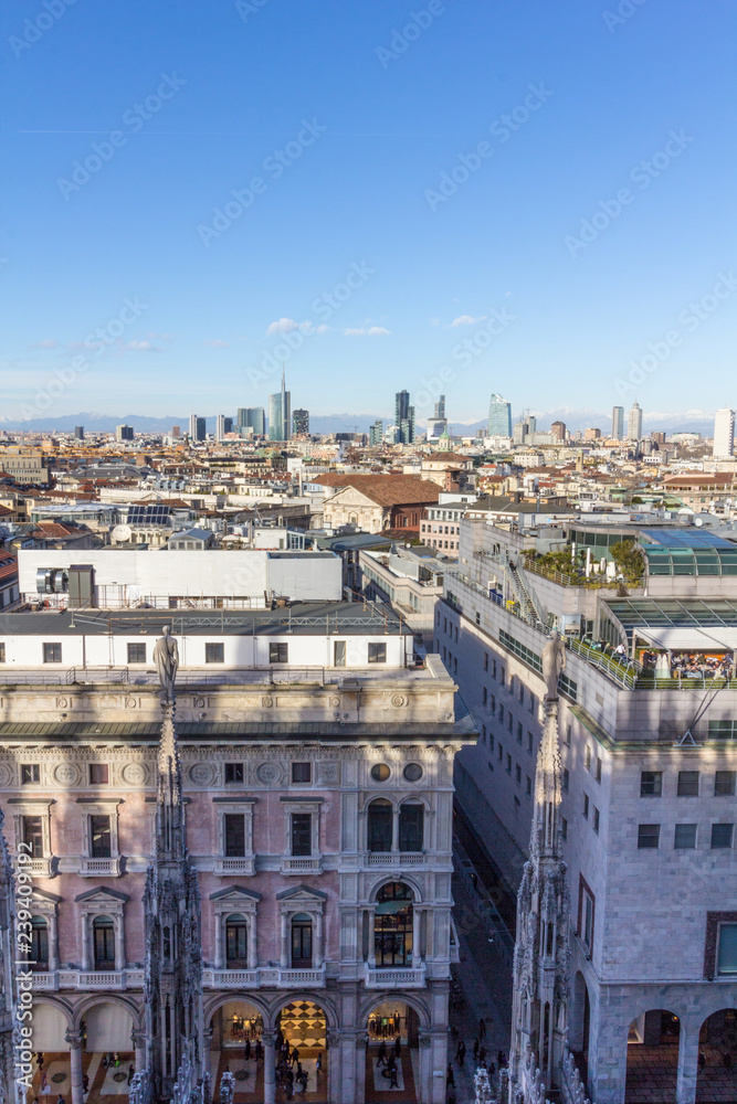 Panoramic view of Milano, Italy