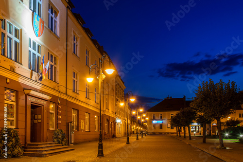 Street in Zory in the evening. Poland, Europe. - Image © Maksym