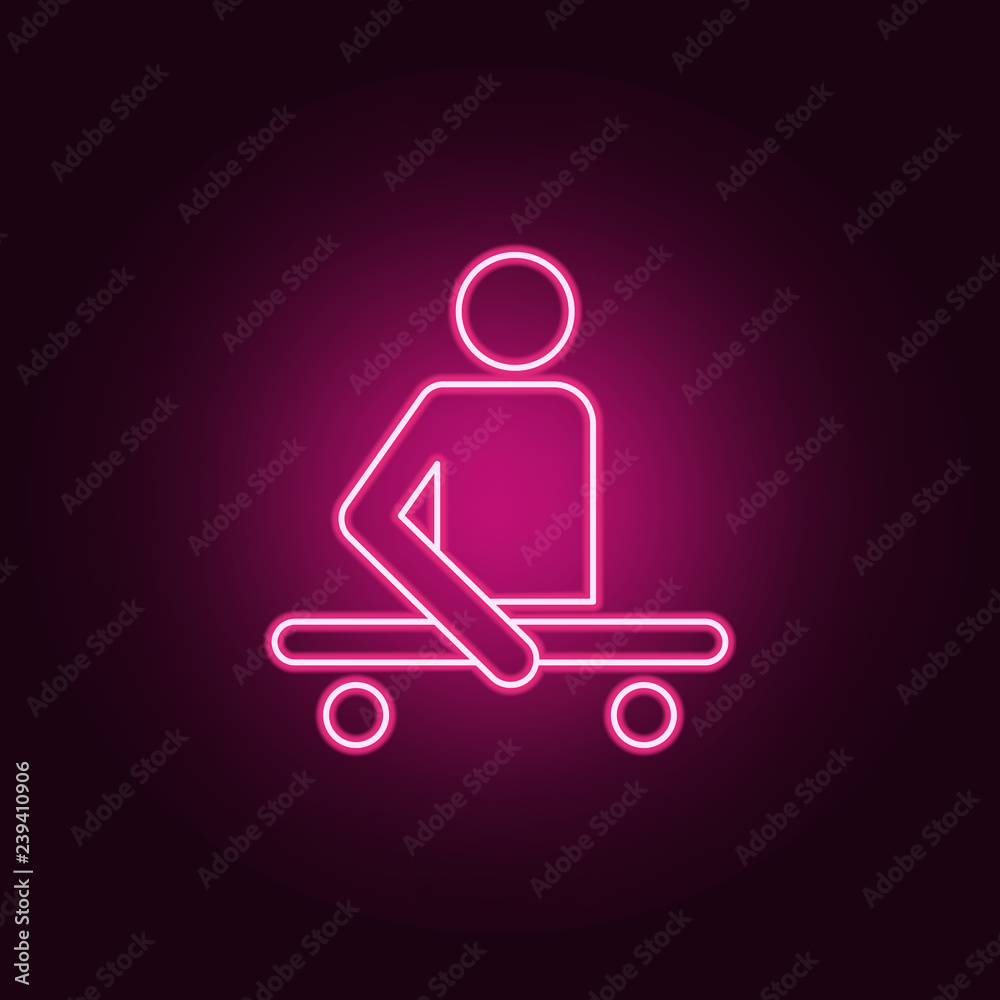 disabled person on a cart icon. Elements of Disabled in neon style icons. Simple icon for websites, web design, mobile app, info graphics disabled person on a cart icon. Elements of Disabled in neon style icons. Simple icon for websites, web design, mobile app, info graphics