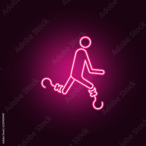 leg prosthesis icon. Elements of Disabled in neon style icons. Simple icon for websites, web design, mobile app, info graphics