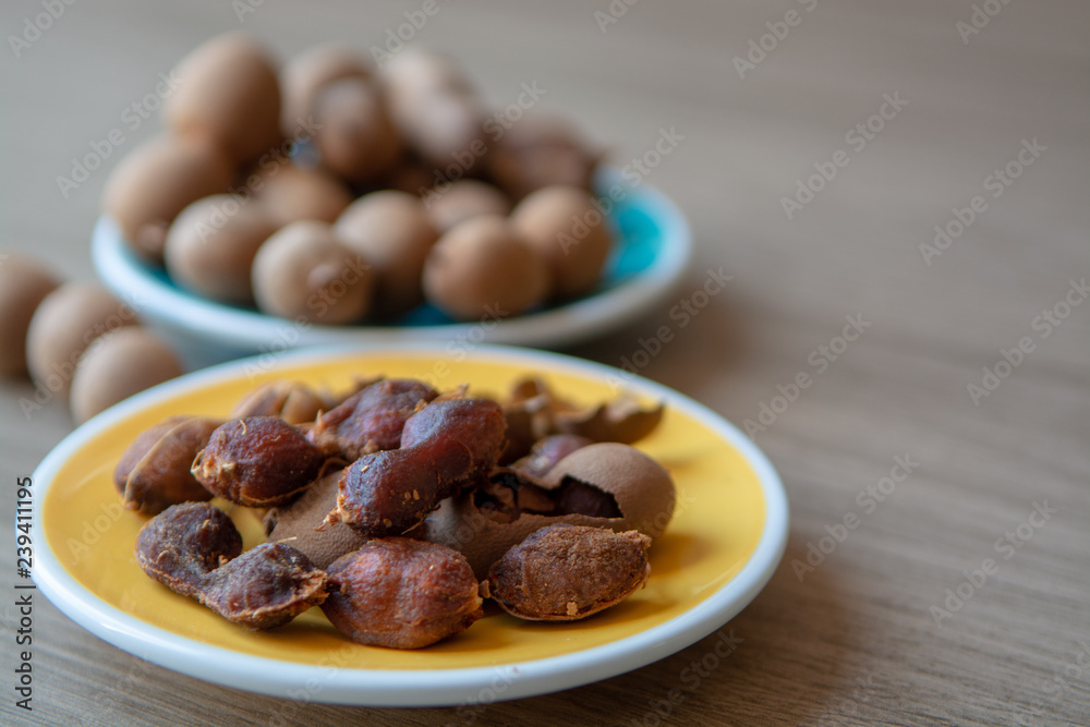 Fruits of tropcal Africal tree tamarind, used in cooking, traditional medicine and metal polish Fruits of tropcal Africal tree tamarind, used in cooking, traditional medicine and metal polish