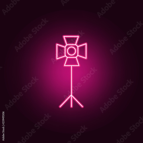 studio lamp icon. Elements of Spotlight in neon style icons. Simple icon for websites, web design, mobile app, info graphics