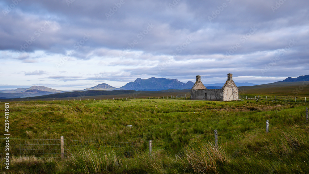Scottish landscape with ruin