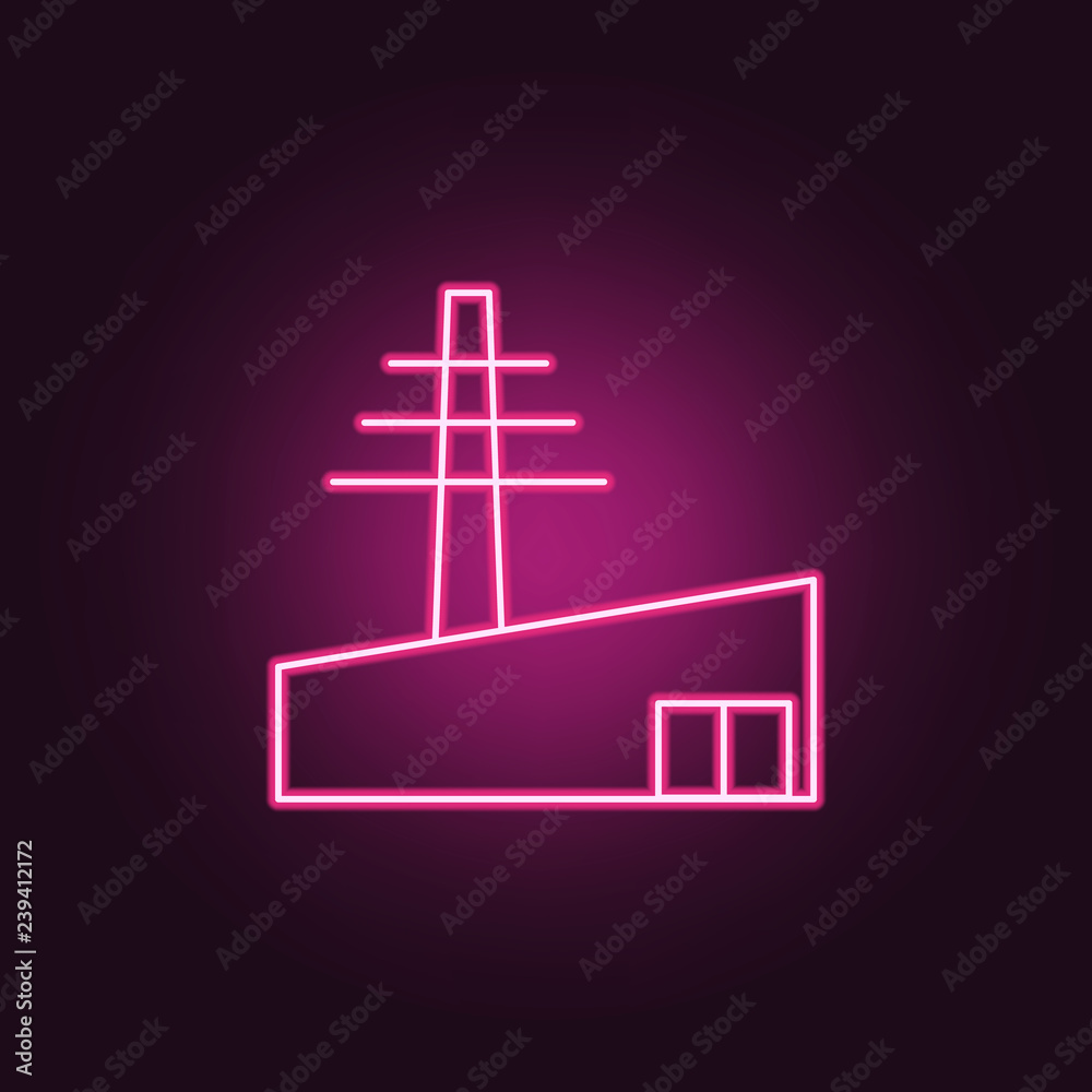 power tower icon. Elements of Manufacturing in neon style icons. Simple icon for websites, web design, mobile app, info graphics power tower icon. Elements of Manufacturing in neon style icons. Simple icon for websites, web design, mobile app, info graphics