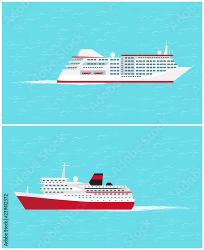 Water Transport Traveling Vehicles Means Vector