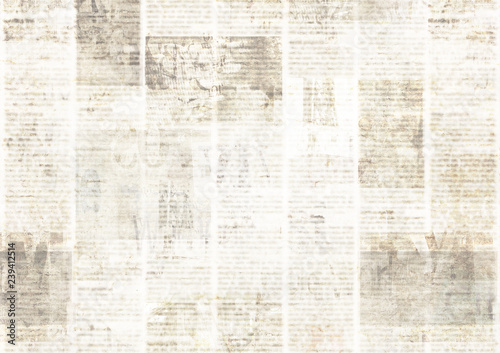 Newspaper with old grunge vintage unreadable paper texture background