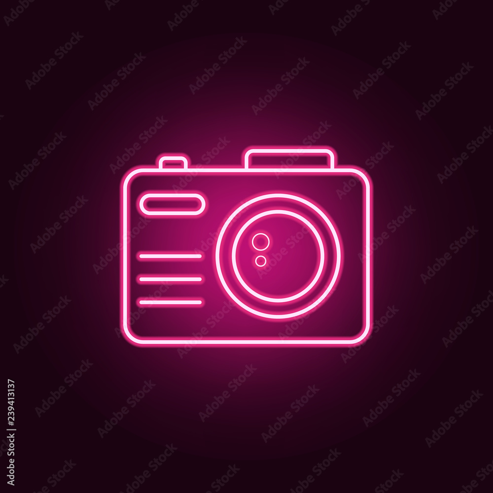 camera icon. Elements of Media in neon style icons. Simple icon for websites, web design, mobile app, info graphics camera icon. Elements of Media in neon style icons. Simple icon for websites, web design, mobile app, info graphics