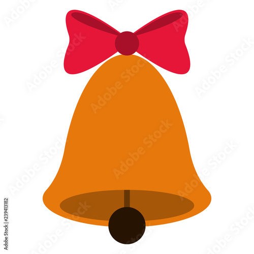 Christmas Bell - Gold bell with red bow