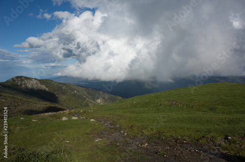 clouds over mountains