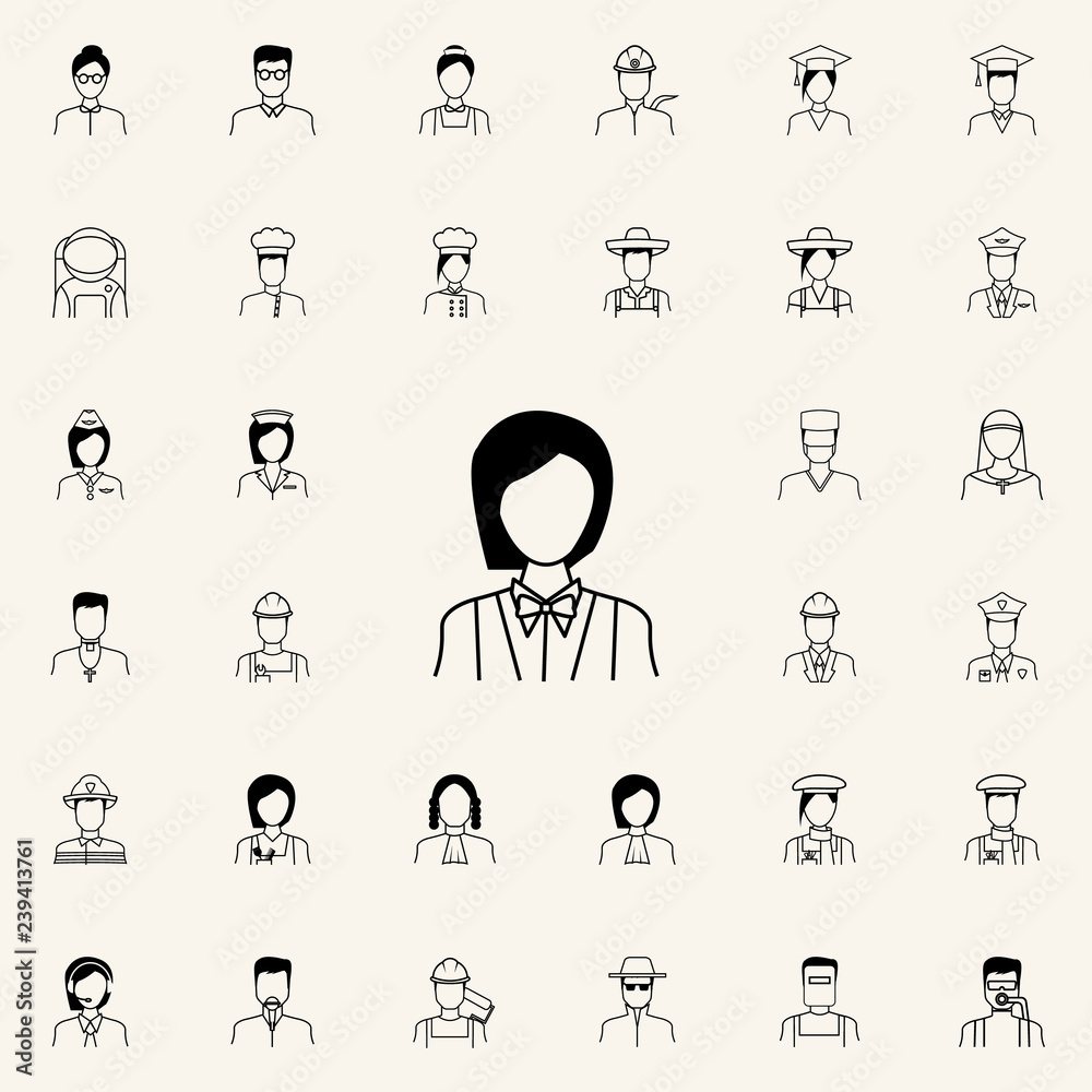 waitress icon. Proffecions icons universal set for web and mobile waitress icon. Proffecions icons universal set for web and mobile