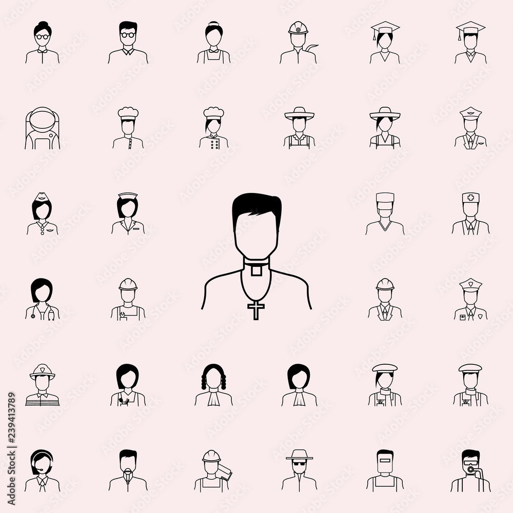 Priest icon. Proffecions icons universal set for web and mobile Priest icon. Proffecions icons universal set for web and mobile