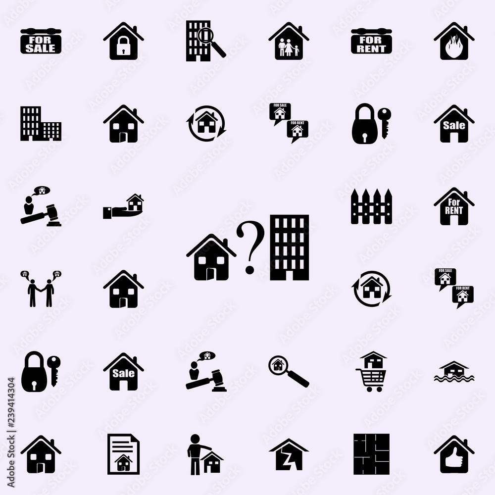 choice of house or apartment icon. Real estate icons universal set for web and mobile choice of house or apartment icon. Real estate icons universal set for web and mobile