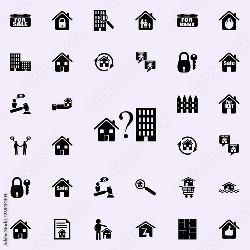 choice of house or apartment icon. Real estate icons universal set for web and mobile