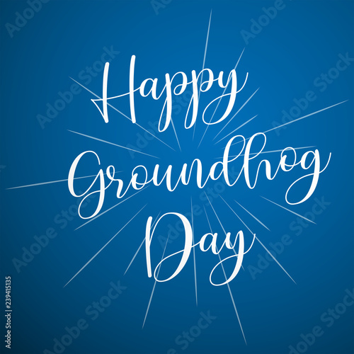 Groundhog Day typography vector design for greeting cards and poster. Groundhog Day Lettering greeting. Design template celebration. Vector illustration. photo