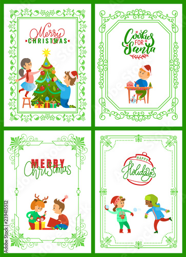 Merry Christmas, Holidays of Children on Vacations