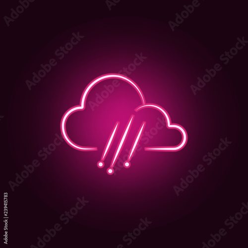 weather sign of rain with hail icon. Elements of Weather in neon style icons. Simple icon for websites, web design, mobile app, info graphics