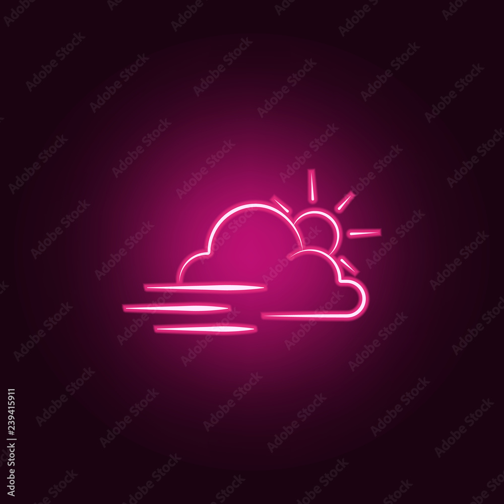 a sign of strong wind with the sun icon. Elements of Weather in neon style icons. Simple icon for websites, web design, mobile app, info graphics a sign of strong wind with the sun icon. Elements of Weather in neon style icons. Simple icon for websites, web design, mobile app, info graphics