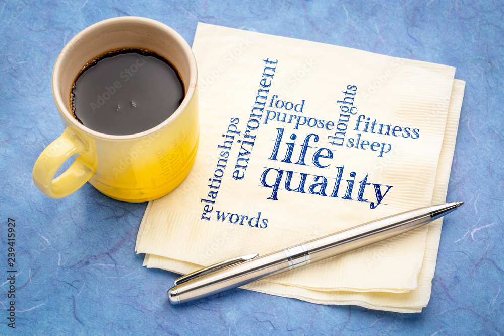 life quality concept - napkin word cloud life quality concept - napkin word cloud