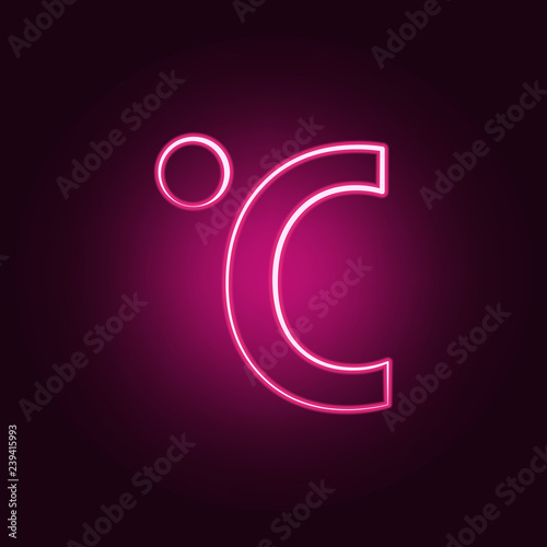 Celsius icon. Elements of Weather in neon style icons. Simple icon for websites, web design, mobile app, info graphics