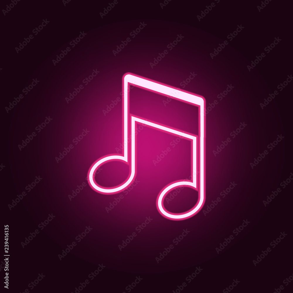 musical note icon. Elements of web in neon style icons. Simple icon for websites, web design, mobile app, info graphics musical note icon. Elements of web in neon style icons. Simple icon for websites, web design, mobile app, info graphics