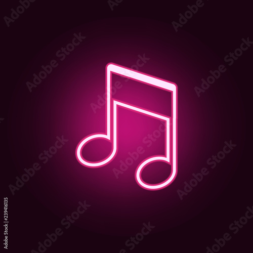 musical note icon. Elements of web in neon style icons. Simple icon for websites, web design, mobile app, info graphics