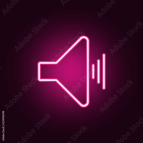 sound sign icon. Elements of web in neon style icons. Simple icon for websites, web design, mobile app, info graphics