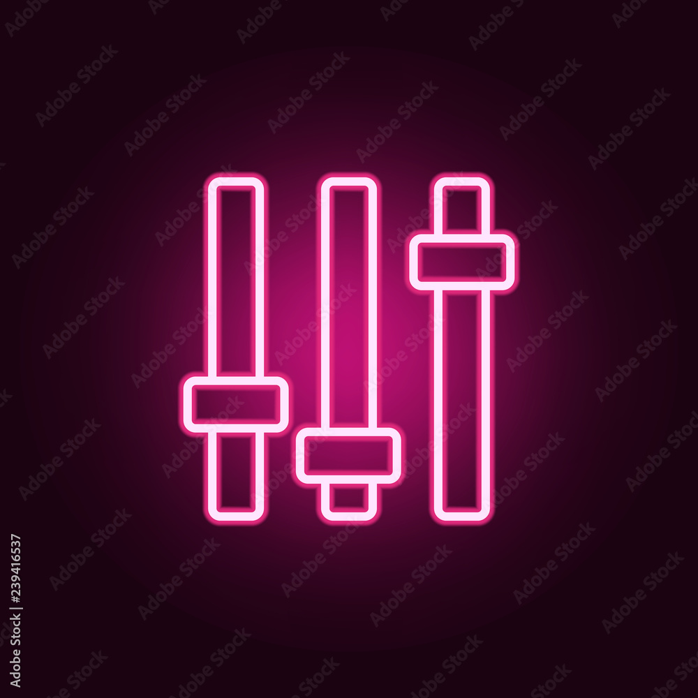 buttons from the mixer icon. Elements of web in neon style icons. Simple icon for websites, web design, mobile app, info graphics
