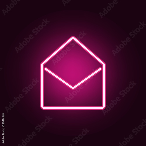 open envelope icon. Elements of web in neon style icons. Simple icon for websites, web design, mobile app, info graphics