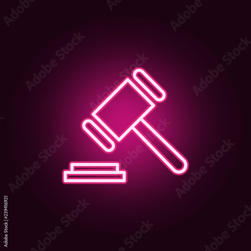 hammer icon. Elements of web in neon style icons. Simple icon for websites, web design, mobile app, info graphics